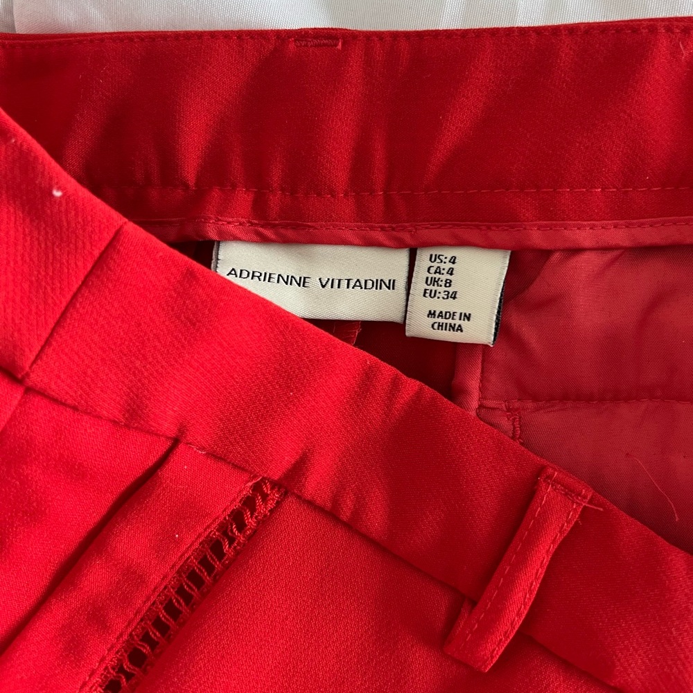 Adrienne Vittadini Red Straight Leg Business Pants